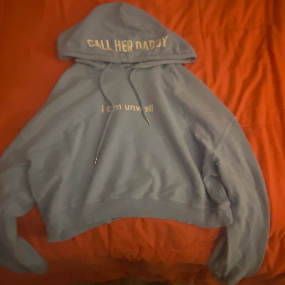 Chd Call Her Daddy Barstool Unwell Blue Hoodie Cropped Gem